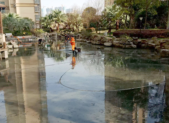 大埔景观池淤泥清理